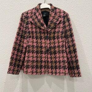 Doncaster Pink and Black Houndstooth Blazer